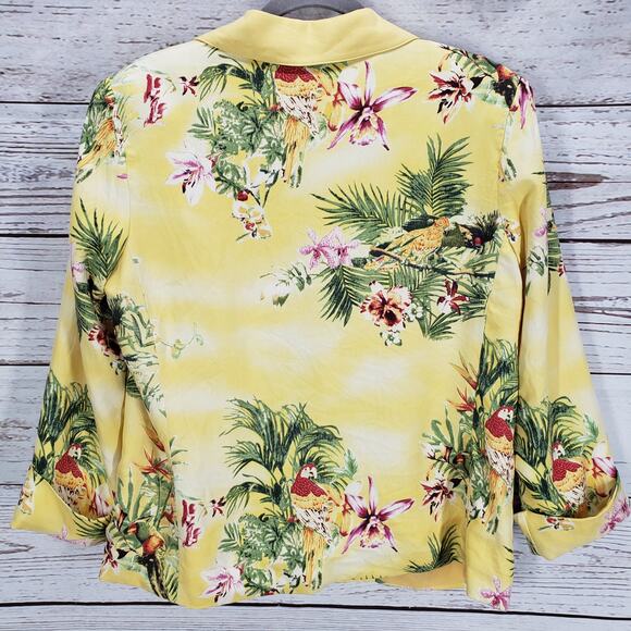 Nancy Bolen City Girl Women's Silk Birds of Paradise Blazer Jacket Size Small - Picture 12 of 16